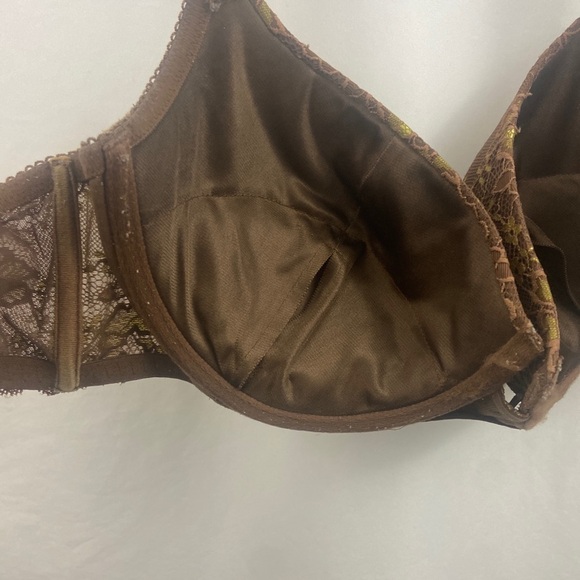 Ambrielle Womens Brown Lace Floral 40D Bra - Picture 7 of 11
